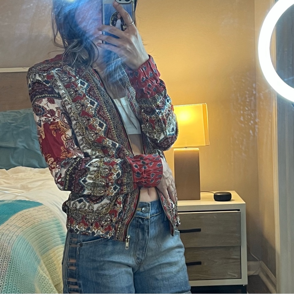 Unique Front Zip Bomber Jacket - Picture 10 of 10